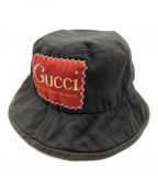GUCCIグッチ）の古着「Label Cotton Fedora Hat」｜ブラック