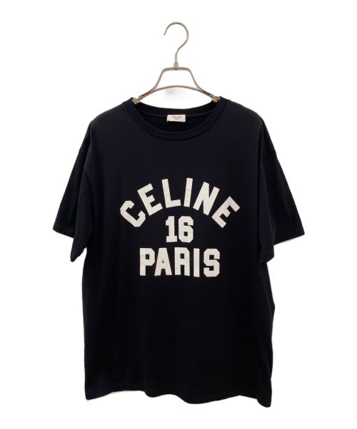 CELINE（セリーヌ）CELINE (セリーヌ) CELINE 16 PARISロゴTシャツ ブラック サイズ:Sの古着・服飾アイテム