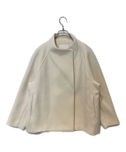 BALLSEY（ボールジィ）BALLSEY (ボールジィ) リップルメルトン スタンドカラーショートコート アイボリー サイズ:34の古着・服飾アイテム