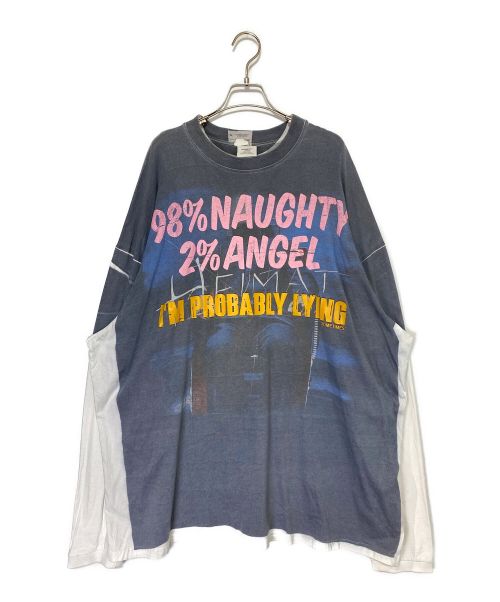 VETEMENTS（ヴェトモン）VETEMENTS (ヴェトモン) Demna's Favorite Naughty Angel L/S Tee グレー×ホワイト サイズ:Lの古着・服飾アイテム