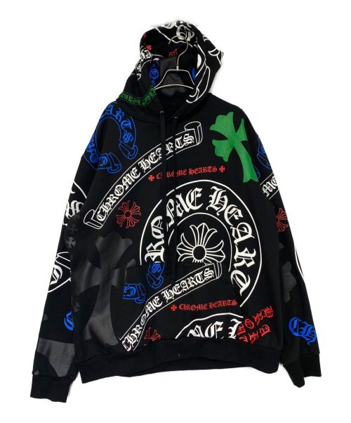 CHROME HEARTS（クロムハーツ）CHROME HEARTS (クロムハーツ) プルオーバーパーカー ブラックマルチ サイズ:Lの古着・服飾アイテム