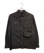 Dior×sacaiディオール×サカイ）の古着「ロゴ刺繍オーバーサイズシャツ」｜ブラック