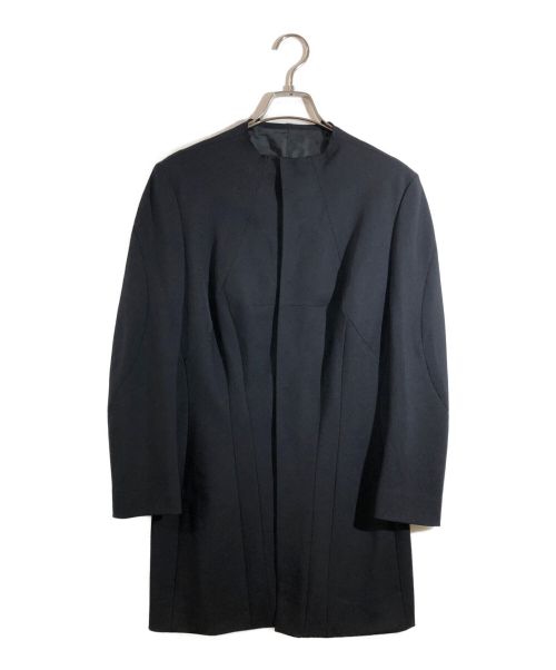 YOHJI YAMAMOTO（ヨウジヤマモト）YOHJI YAMAMOTO (ヨウジヤマモト) ノーカラーカットオフダーツ入りジャケット ブラック サイズ:3の古着・服飾アイテム