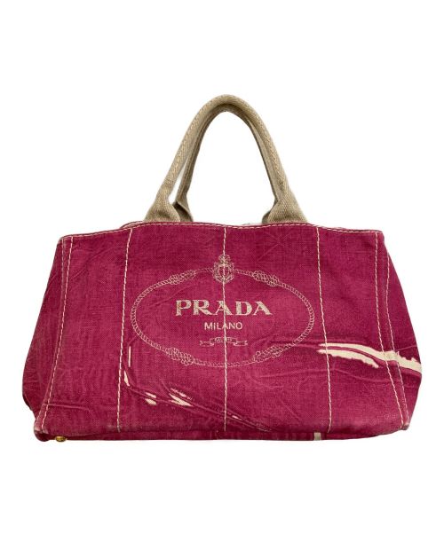 PRADA（プラダ）PRADA (プラダ) ペイント柄トートバッグ ピンクの古着・服飾アイテム