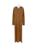MYLANマイラン）の古着「Cashmere Back Cross Rib Knit Dress Sahara」｜キャメル