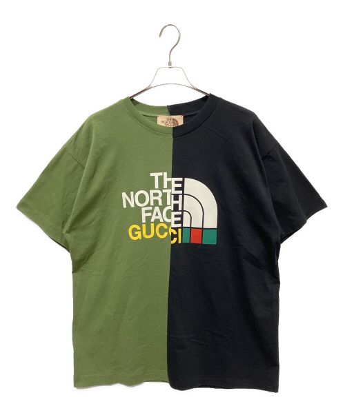 GUCCI（グッチ）GUCCI (グッチ) THE NORTH FACE (ザ ノース フェイス) コラボバイカラーTシャツ グリーン×ブラック サイズ:XLの古着・服飾アイテム