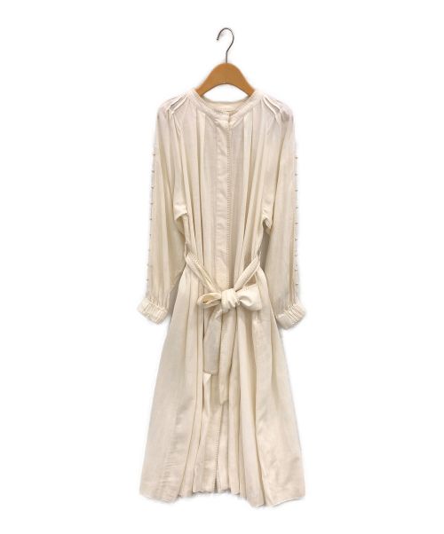 MUVEIL（ミュベール）MUVEIL (ミュベール) Lily of the valley embroidery coat dress ベージュ サイズ:38の古着・服飾アイテム