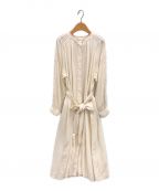 MUVEILミュベール）の古着「Lily of the valley embroidery coat dress」｜ベージュ
