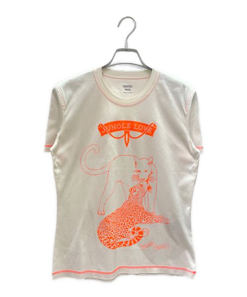 HERMES（エルメス）HERMES (エルメス) JUNGLE LOVE Tシャツ ホワイト サイズ:38の古着・服飾アイテム