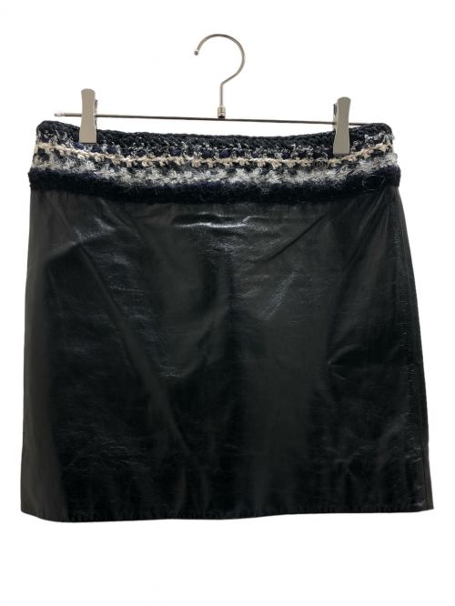 CHANEL（シャネル）CHANEL (シャネル) レザースカート ブラック サイズ:34の古着・服飾アイテム