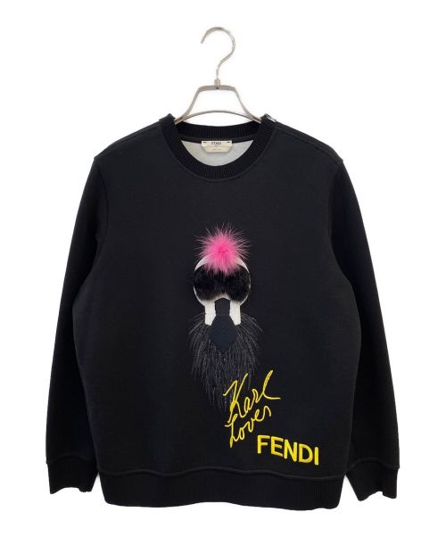 FENDI（フェンディ）FENDI (フェンディ) ファークルーネックスウェット ブラック サイズ:36の古着・服飾アイテム