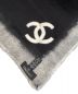 中古・古着 CHANEL (シャネル) カシミヤ混ココマーク大判ストール ブラック×ホワイト：50000円