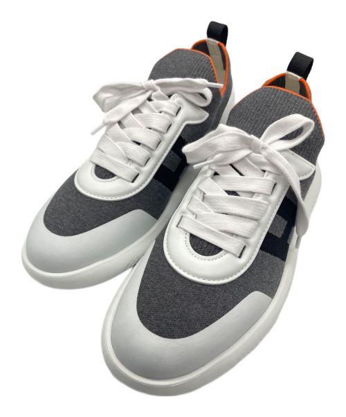HERMES（エルメス）HERMES (エルメス) Gris Crew 43 Sneaker Shoes ブラック×ホワイト サイズ:41 1/2の古着・服飾アイテム