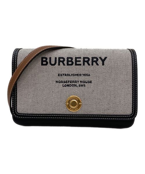 BURBERRY（バーバリー）BURBERRY (バーバリー) ショルダーバッグ グレー×ブラウンの古着・服飾アイテム