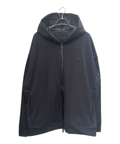 MONCLER（モンクレール）MONCLER (モンクレール) ZIP UP HOODIE ジャージー切替ジップアップパーカー ブラック サイズ:3XLの古着・服飾アイテム