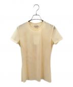 CLANEクラネ）の古着「SHEER MESH HALF SLEEVE TOPS」｜ベージュ