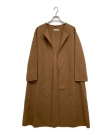 'S Max Mara（エスマックスマーラ）の古着「ノーカラーロングコート」｜ブラウン