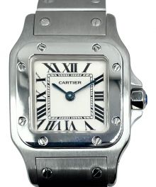 Cartier（カルティエ）の古着「サントスガルベSM W20056D6」｜アイボリー文字盤