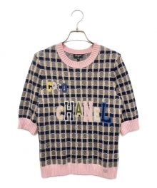 CHANEL（シャネル）の古着「COCOロゴ半袖ニット」｜ピンク