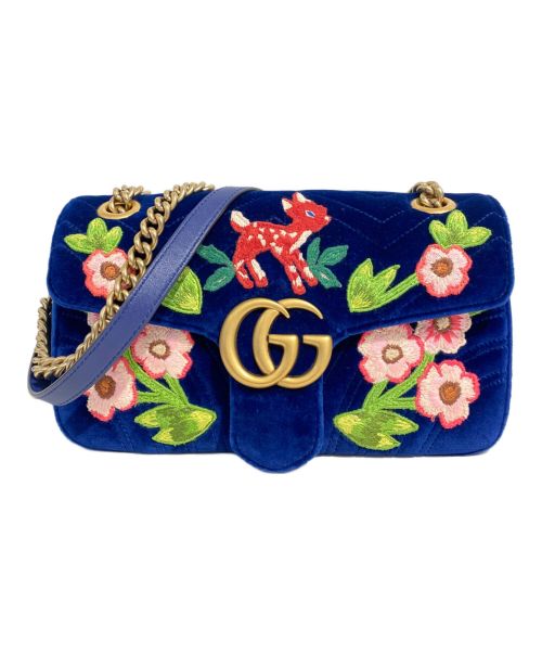 GUCCI（グッチ）GUCCI (グッチ) GG Marmont shoulder bag（GGマーモントショルダーバッグ） ブルー サイズ:-の古着・服飾アイテム