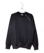 Diorディオール）の古着「Zip design crew neck knit(ジップデザインクルーネックニット)」｜ブラック