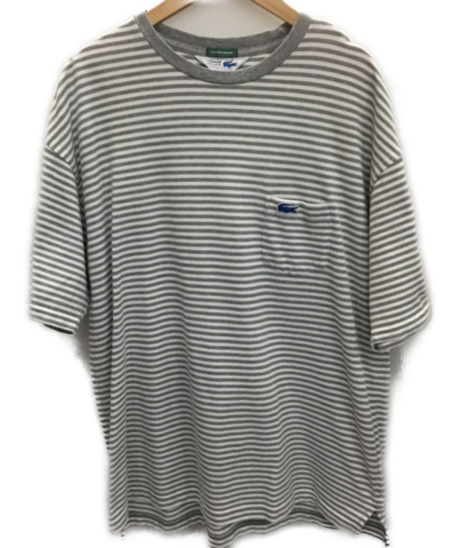 中古 古着通販 Lacoste ラコステ ボーダーtシャツ ホワイト グレー サイズ 5 ボーダー 春夏物 ブランド 古着通販 トレファク公式 Trefac Fashion