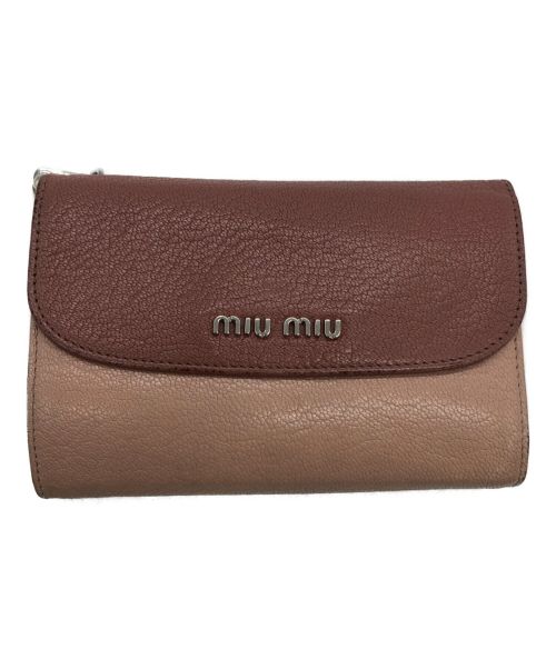 MIU MIU（ミュウミュウ）MIU MIU (ミュウミュウ) 3つ折り財布 ピンク サイズ:無しの古着・服飾アイテム