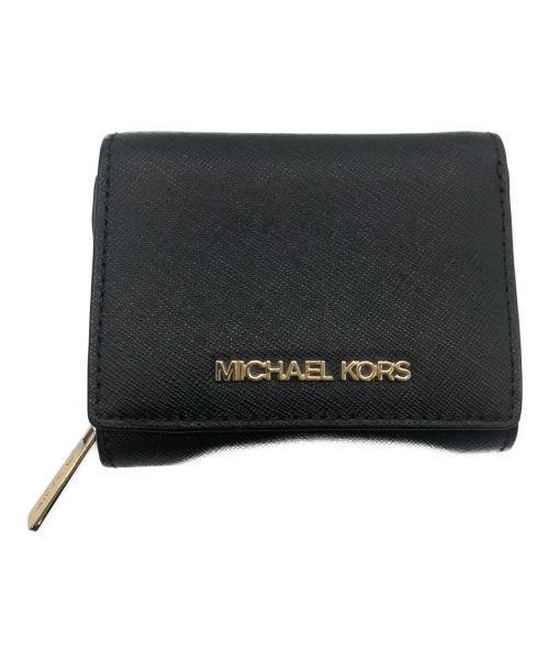 MICHAEL KORS（マイケルコース）MICHAEL KORS (マイケルコース) 3つ折り財布 ブラックの古着・服飾アイテム