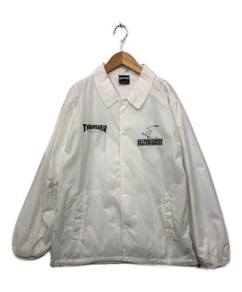 THRASHER（スラッシャー）THRASHER (スラッシャー) コーチジャケット ホワイト サイズ:Lの古着・服飾アイテム