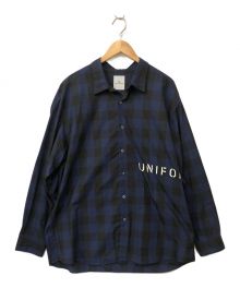 uniform experiment（ユニフォームエクスペリメント）の古着「長袖シャツ」｜ネイビー×ブラック