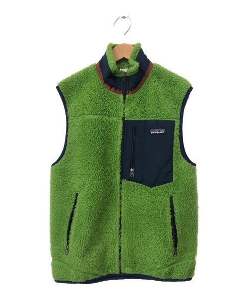 Patagonia（パタゴニア）Patagonia (パタゴニア) クラシックレトロベスト グリーン×ネイビー サイズ:Sの古着・服飾アイテム