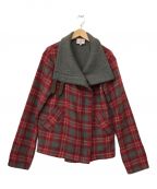 Vivienne Westwood RED LABELヴィヴィアンウエストウッドレッドレーベル）の古着「ウールジップジャケット」｜レッド×グレー