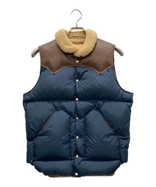 Rocky Mountain FeatherBed（ロッキーマウンテンフェザーベッド）Rocky Mountain FeatherBed (ロッキーマウンテンフェザーベッド) クリスティーダウンベスト ネイビー×ブラウン サイズ:38の古着・服飾アイテム