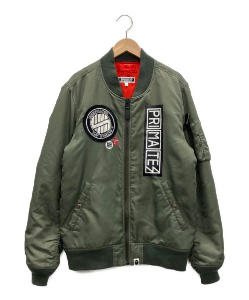 A BATHING APE（アベイシングエイプ）A BATHING APE (ア ベイシング エイプ) MA-1ジャケット カーキ サイズ:Sの古着・服飾アイテム