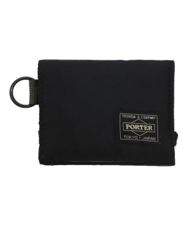 【中古・古着通販】PORTER (ポーター) 3つ折り財布 ブラック