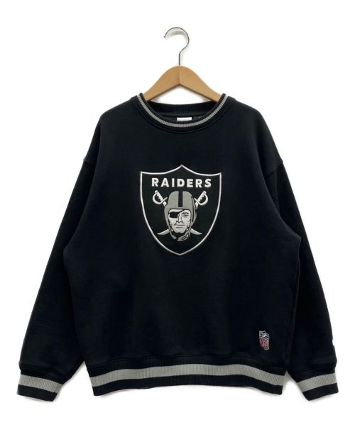 Champion（チャンピオン）Champion (チャンピオン) NFL RAIDERS (レイダース) クルーネックスウェット ブラック サイズ:Mの古着・服飾アイテム