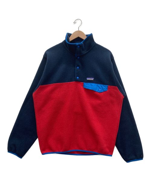 Patagonia SYNCHILLA（パタゴニア シンチラ）Patagonia SYNCHILLA (パタゴニアシンチラ) フリースプルオーバー ネイビー×レッド サイズ:Sの古着・服飾アイテム