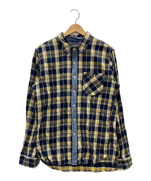 BEAMS（ビームス）BEAMS (ビームス) チェックシャツ イエロー×ネイビー サイズ:Lの古着・服飾アイテム