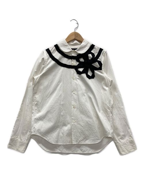 tricot COMME des GARCONS（トリココムデギャルソン）tricot COMME des GARCONS (トリココムデギャルソン) シャツブラウス ホワイト×ブラック サイズ:Sの古着・服飾アイテム