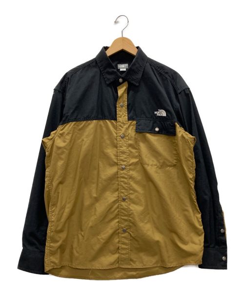 THE NORTH FACE（ザ ノース フェイス）THE NORTH FACE (ザ ノース フェイス) ロングスリーブヌプシシャツ ブラック×ブルー サイズ:Lの古着・服飾アイテム