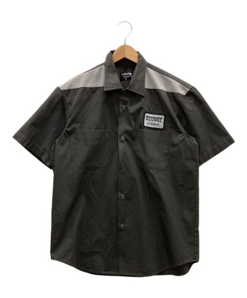 stussy（ステューシー）stussy (ステューシー) ワーク半袖シャツ グレー サイズ:Mの古着・服飾アイテム