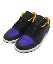 NIKE（ナイキ）の古着「Air Jordan 1 Low "BLACK/DARK CONCORD/TAXI" (ナイキ エアジョーダン 1 ロー "ブラック/ダーク コンコルド/タクシー")」｜ブラック×パープル