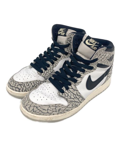 NIKE（ナイキ）NIKE (ナイキ) AIR JORDAN 1 RETRO HIGH OG GS tech grey グレー×ホワイト サイズ:23.5の古着・服飾アイテム