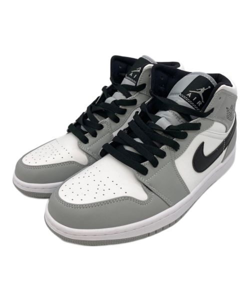 NIKE（ナイキ）NIKE (ナイキ) AIR JORDAN 1 MID グレー×ホワイト サイズ:27の古着・服飾アイテム