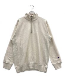 Champion（チャンピオン）の古着「ハーフジップスウェット」｜アイボリー