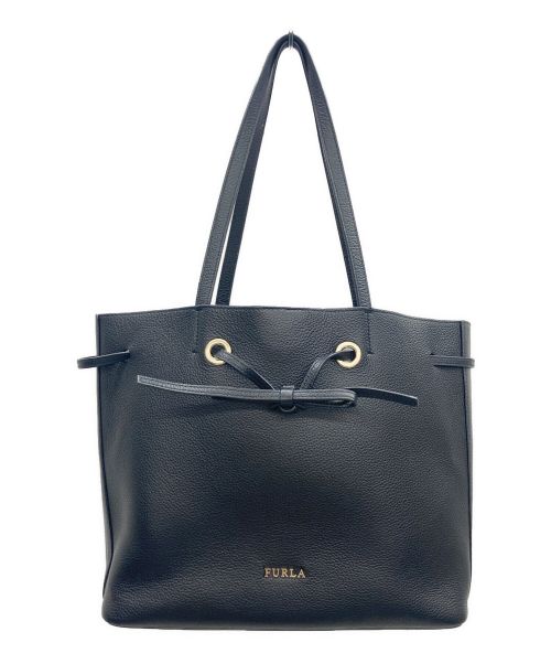 FURLA（フルラ）FURLA (フルラ) コンスタンツァドローストリングトートバッグ ブラックの古着・服飾アイテム