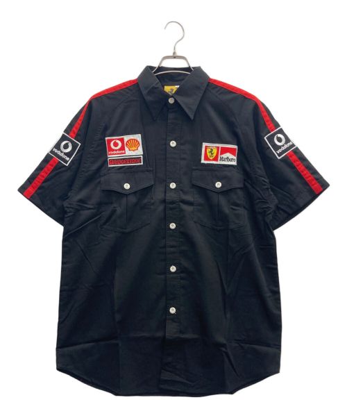 Ferrari（フェラーリ）Ferrari (フェラーリ) 半袖レーシングピットシャツ ブラック×レッド サイズ:XLの古着・服飾アイテム