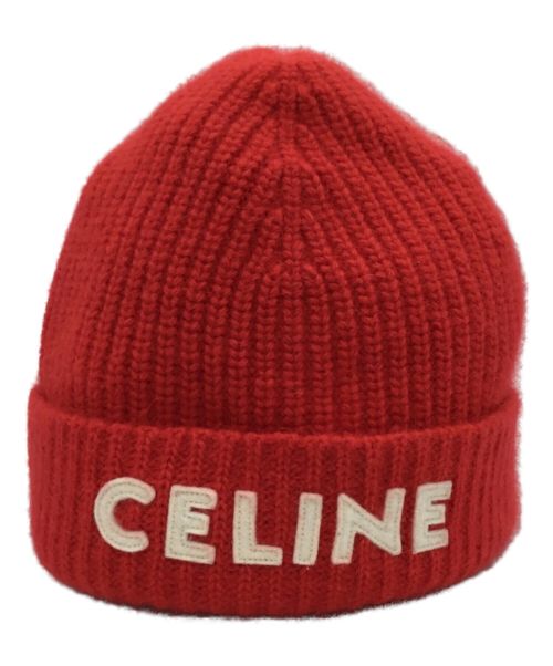 CELINE（セリーヌ）CELINE (セリーヌ) ニット帽 レッド サイズ:-の古着・服飾アイテム