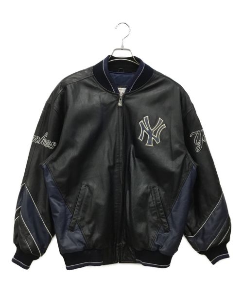 MLB（エムエルビー）MLB (エムエルビー) スタジャン ブラック×ネイビー サイズ:Lの古着・服飾アイテム