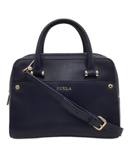 FURLA（フルラ）FURLA (フルラ) MARGOT S SATCHEL W/STRAP AND ネイビーの古着・服飾アイテム